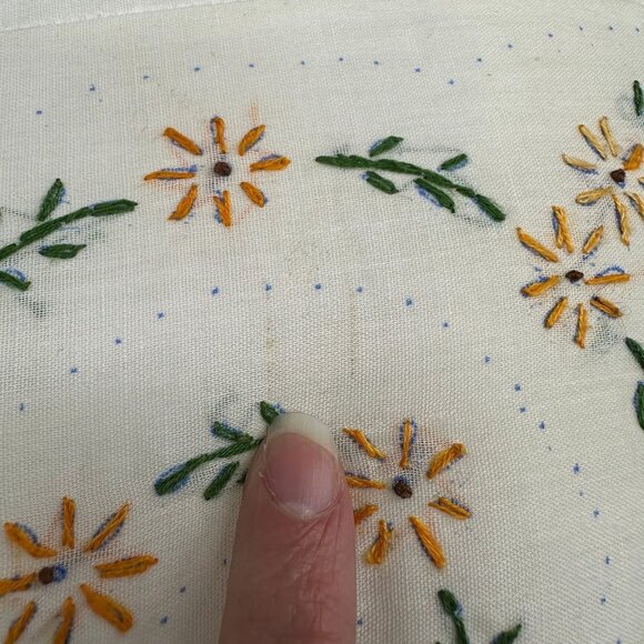 Vintage Throw Pillows Embroidered Floral Peach Green White Set Of 3 Cottagecore - Picture 8 of 10